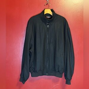 Vintage Y2K Nordstrom Wool Coat Size L‎ Black Bomber Jacket